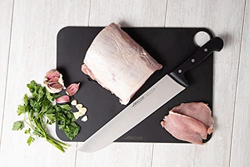 Arcos Butcher Knife 12 Inch Nitrum Stainless Steel and 300 mm blade. 394 gr. Professional Cleaver Knife. Ergonomic Polyoxymethylene POM Handle. Series Universal. Color Black