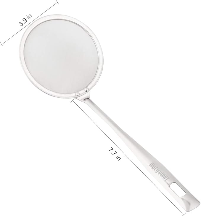 MyLifeUNIT Japanese Hot Pot Skimmer, Stainless Steel Mesh Food Strainer Foam and Grease Fishing Spoon 2.16 X 3.93 X 10.86 inches