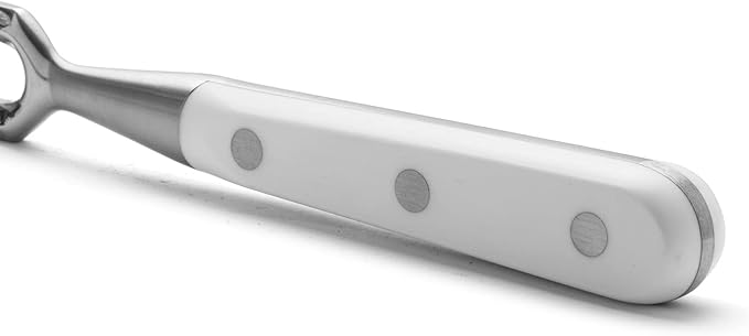 ARCOS Forged Carving Fork 7 Inch Nitrum Stainless Steel. Useful utensil for chopping roast meat with a carving knife. Series Riviera Blanc