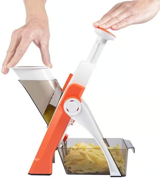 Adjustable Safe Vegetable Slicer, Mandoline Slicer for Kitchen with 41 Thickness Settings 1–8mm, Multifunction Food Chopper for Vegetables,Compact Kitchen Gift (orange)