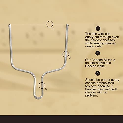 Formaticum Cheese Wire Cutter - Get a Clean Cut with a Premium Cheese Cutter Wire - Ideal Cheese Slicer Wire Replacement & Alternative to a Cheese Knife - Add to Your Cheese Cutting Board