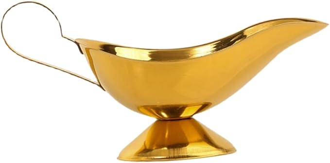 Multi-Functional Stainless Steel Gravy Boat with Thickened Design for Serving Sauces Dressings and Gravy for Home Dining and Entertaining