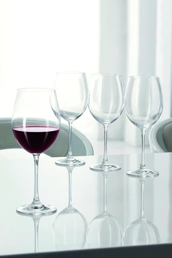 Nachtmann Vivendi 25 oz Bordeaux – 4-Piece Set of Lead-Free Crystal Glasses, Long-Stemmed Design for Red & White Wine, Sophisticated Glassware for Dining, Parties, Entertaining & Gifting