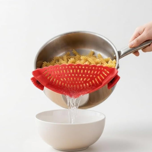 Imaginovelty Silicone Clip On Pot & Pan Strainer for Kitchen | Colander, Pasta, Noodle & Spaghetti Food Strainers & Drainers colanders