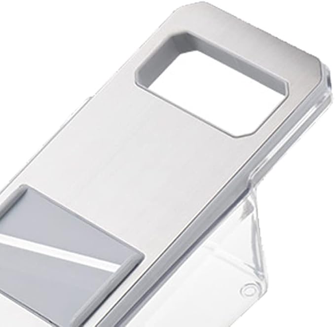 Adjustable Mandoline Food Slicer for Kitchen, Hand Safe Vegetable Shredder with 6 Blades, Vegetable, Potato,Carrot, Onion Stainless Steel Cutter with Anti Slip Pad, Hand Protector (Galaxy Grey, 6