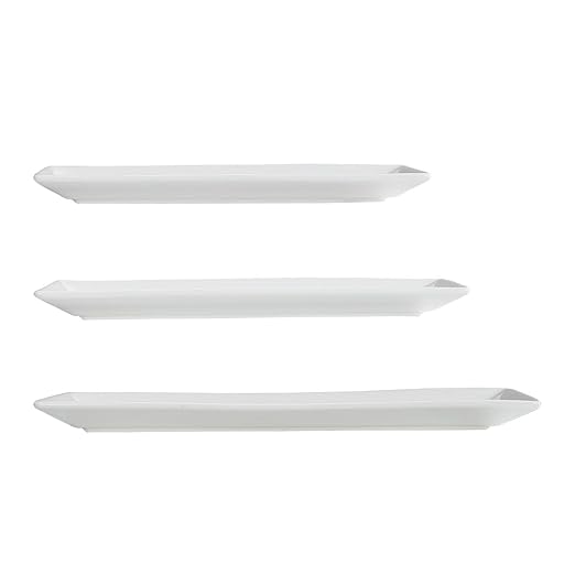 Amazon Basics 3-Piece Porcelain Serving Platters, Oven Safe, for Entertaining, Appetizer, Dinner, Dessert, 12.75 inch, 11 inch, 10 inch, White