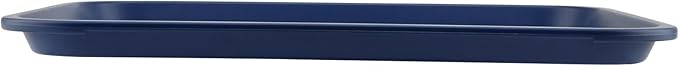 ZOENHOU 10 Pack 14 x 10 Inch Plastic Fast Food Tray,Rectangular Plastic Cafeteria Trays Serving Trays for Serving Food, Blue