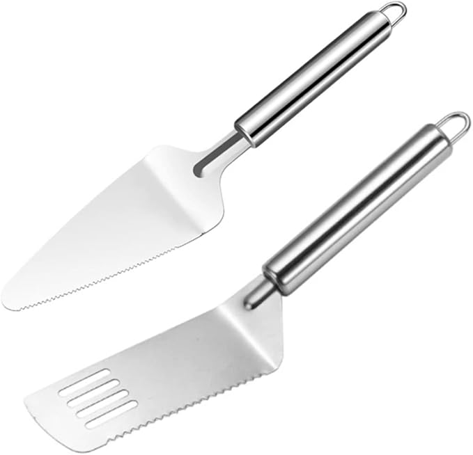 Stainless Steel Cake Spatula Set Wedding Cake Cutter Multifunctional Lasagna Cutting Server 2 Pieces Server Knife Spatulas