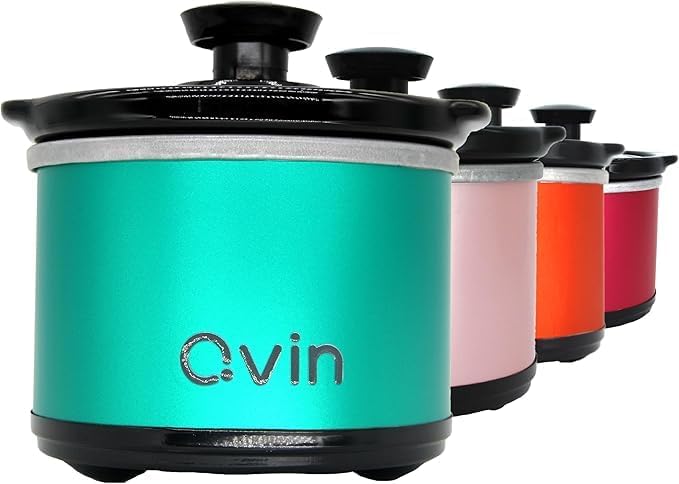 Mini Slow Cooker 0.65qt(20oz) warmer, fondue pot set,chocolate melting pot (stainless steel)… (S/S)