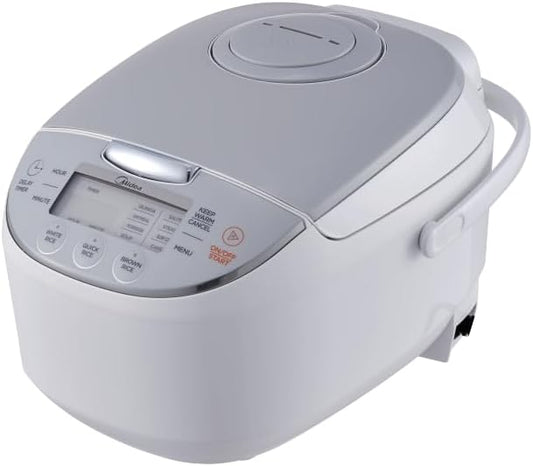 Midea Micom Rice Cooker, Digital Multi-Functional Ricer Cooker/Steamer, Brown Rice, Slow Cooker (3L/5.5Cup) (White)