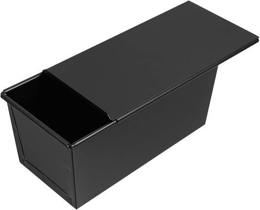 LALADEFIEE Non-stick Bread Loaf Pan with Sliding Cover 500g Toast Mold Small Baking Pan for Homemade Bread Baking Supplies