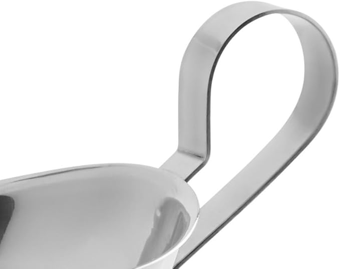 Soro Essentials- 16 oz. Stainless Steel Gravy Sauce Boat Gadroon Base with Loop Handle Set of 2- Restaurant Gravy Boat Dripless Lip Spout Serving Dish Gravy Bowl for Sauces Gravy Salad Dressings Milk