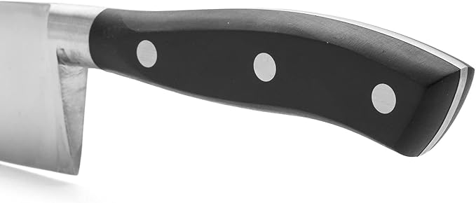 Arcos Forged Chef Knife 10 Inch Stainless Steel. Sharp Professional Cooking Knife for Cutting Meat. Ergonomic Polyoxymethylene Handle and 250mm Blade. Series Riviera. Color Black
