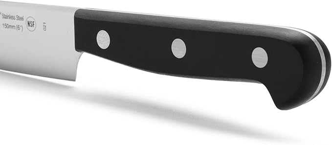 Arcos Chef Knife 6 Inch Stainless Steel. Cooking Knife to Cut and Peel Small Food. Ergonomic Polyoxymethylene Handle and 150mm Blade. Series Universal. Color Black