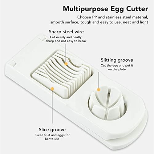 2-in-1 Stainless Steel Egg Slicer Cutter for Boiled Eggs, Strawberry, Mushroom, Fruit Garnish