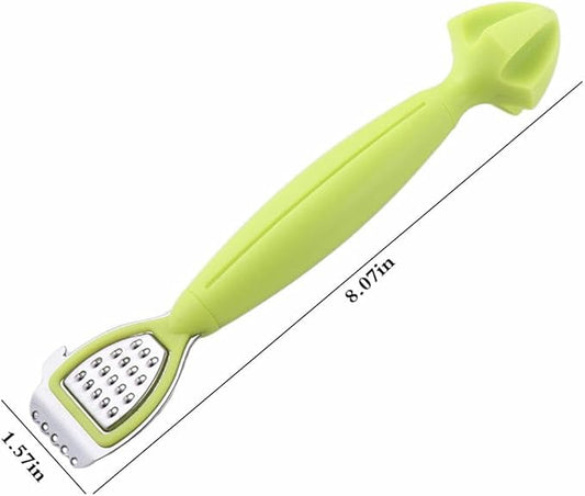 2 Pcs Lemon Zester Bar Tool, Multifunctional Orange Lemon Zester Citrus Reamer Lime Squeezer Cheese Grater, Plastic & Stainless Steel, Dishwasher Safe