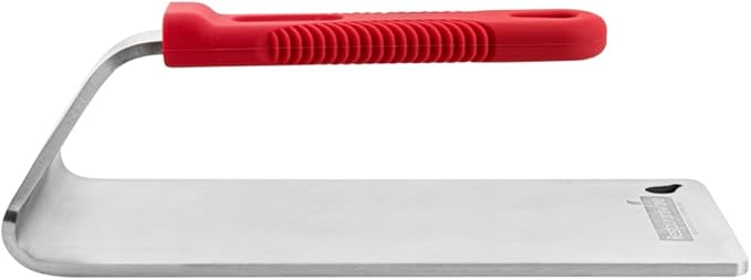 Restaurantware Met Lux 8.5 x 4.3 Inch Steak Press 1 Heavy-Duty Grilling Weight - 2.8 Pounds Flat Bottom 18/8 Stainless Steel Meat Press Dishwashable With Removable Silicon Handle