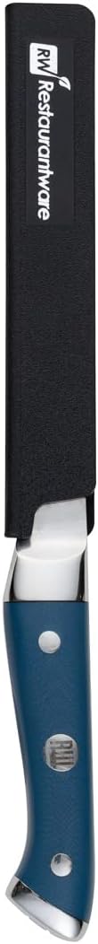 Sensei 6 x 1 Inch Knife Sleeve, 1 Knife Protector - Fits Steak Knife, Felt Lining, Black Plastic Knife Blade Guard, Durable, Cut-Proof - Restaurantware
