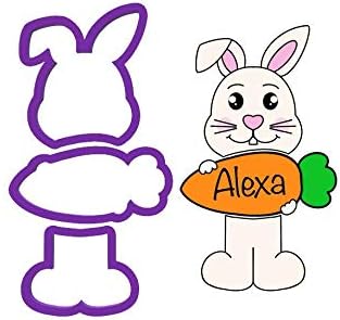 Bunny Holding Carrot 3 Piece Cookie Cutter Set - Easter Cookie Cutters - Animal Cookie Cutters - Bunny Cookie Cutter - Spring Cookie Cutters
