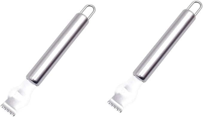 KICHOUSE 2pcs Multi-function Lemon Peeler Zester Citrus Scraper Fruit Grater Steel Peeler for Kitchen