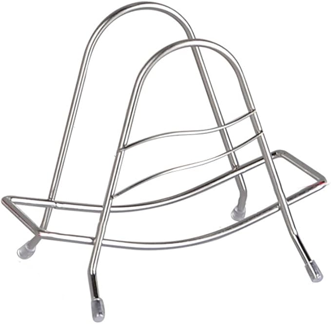 luzen 1PC Stainless Steel Cutting Board Rack Chopping Board Stand Holder Kitchen Countertop Pots Pan Lids Stand Drying Rack Organizer, Silver