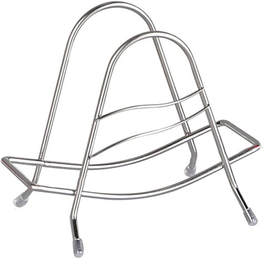 luzen 1PC Stainless Steel Cutting Board Rack Chopping Board Stand Holder Kitchen Countertop Pots Pan Lids Stand Drying Rack Organizer, Silver