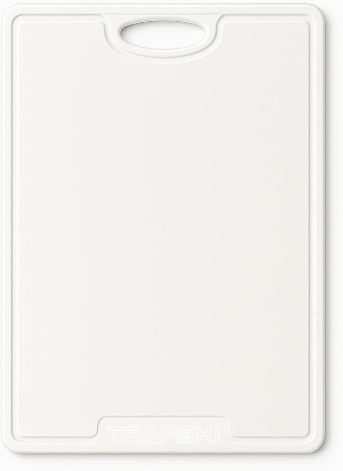 Premium 1/2 Inch Textured Plastic Cutting Chopping Boards | Food-Grade, Dishwasher Safe with Wide Juice Grooves | Easy Grip Handle