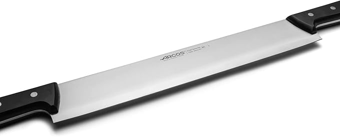 Arcos Cheese Knife 16 Inch Nitrum Stainless Steel and 400 mm blade. 1150 gr. Ergonomic Polyoxymethylene POM Handle. Series Universal. Color Black