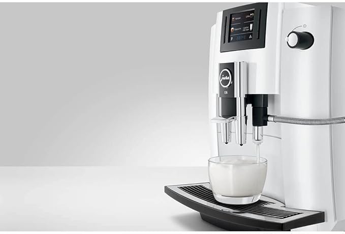 Jura 15559 E6 Automatic Espresso Machine with Easy Cappuccino Function, Intelligent Preheating and 2.8-Inch Color Display (Piano White)
