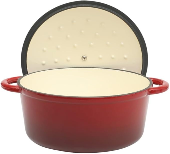 Maldira Enameled Cast Iron Dutch Oven, Non Stick Casserole Pot with Lid (Peacock Blue, 4.5 Quarts)