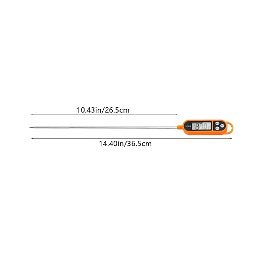 Candy Thermometer with Pot Clip Digital Instant Read for Meat Kitchen Cooking Food Oil Deep Fry BBQ Grill Smoker (1, 14.4in)