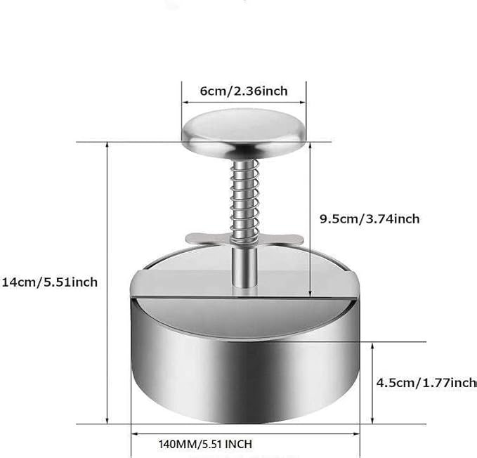 XL Burger Press 5 1/2" inch Patty Maker, Easy to Clean Dishwasher Safe, Stainless Steel, 5 1/2 inch Diameter Burger Patty, Grill Tool, Patty Maker, Mold, Thin or Thick