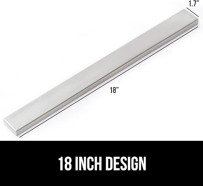 GORILLA GRIP Stainless Steel Magnetic Knife Holder for Wall, 18 in, Magnet Bar for Knives, Tools, Supplies, Heavy Duty Metal Strip Holds Up to 6 lbs, Kitchen Organizer, Non-Adhesive, Drilling Required