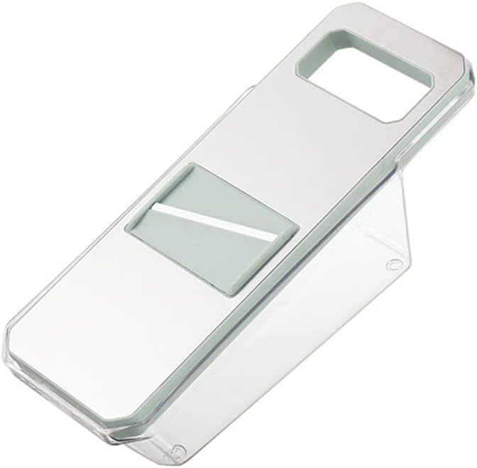 Adjustable Mandoline Food Slicer for Kitchen, Hand Safe Vegetable Shredder with 6 Blades, Vegetable, Potato,Carrot, Onion Stainless Steel Cutter with Anti Slip Pad, Hand Protector (Mint Green, 6