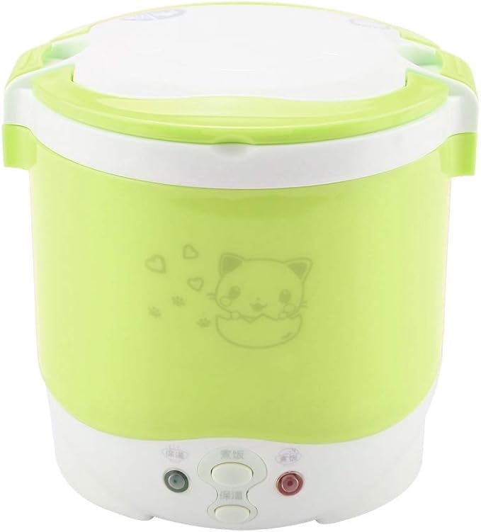 Rice cooker,Rice Cooker Small,Rice Cooker 6 Cup,1L Rice Cooker,Steamer,12v Electric Lunch Box for Car Electric Food Steamer Fast Cooking Fully Automatic Pot for Travel