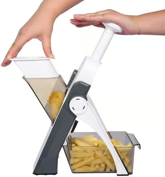 Adjustable Safe Vegetable Slicer, Mandoline Slicer for Kitchen with 41 Thickness Settings 1–8mm, Multifunction Food Chopper for Vegetables,Compact Kitchen Gift (grey)