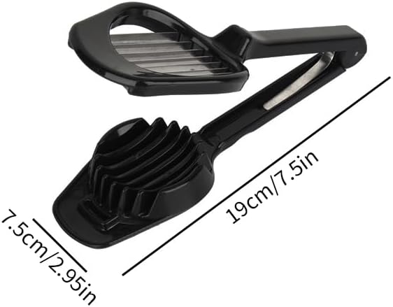 Egg Slicers Cutter, Stainless Steel Multifunction Slicing Mould, Handheld Mushroom Kiwi Divider Tomato Strawberry Cutter, 2.95 * 7.5inches (Black)