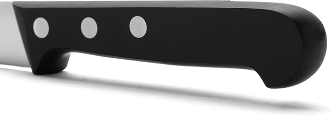 Arcos Kitchen Knife 5 Inch Nitrum Stainless Steel and 130 mm blade. Professional Utilty Knife. Ergonomic Polyoxymethylene POM Handle. Series Universal. Color Black