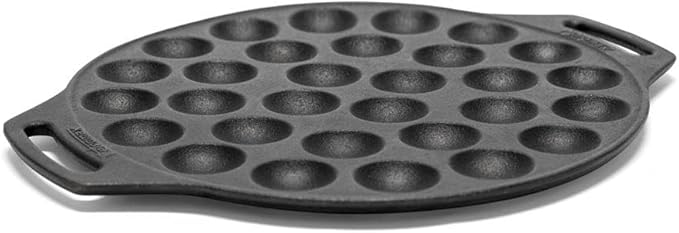 Petromax Cast Iron Poffertjes Pan for Hygge Kitchen or Camping, Ebelskivers/Aebleskivers Griddle Cookware Conducts Heat Evenly