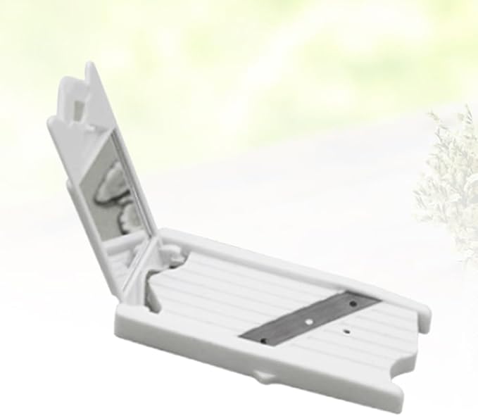 Unomor Beauty Cucumber Slicer with Mirror Stainless Steel Thin Slice Cutter for Facial Mask Multifunctional Vegetable and Fruit Slicing Tool Easy Clean Compact 4.7 X 2.1 Inches