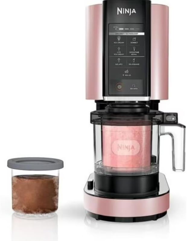 Ninja NC301 CREAMi, Ice Cream, Gelato, Milkshake, Sorbet, and Smoothie Bowl Maker, 7 One-Touch Programs, Pink (Renewed)