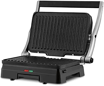 Cuisinart GR-11P1 Griddler 3-in-1 Grill and Panini Press, Silver