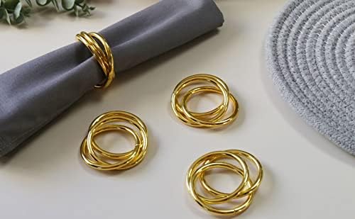 Napkin Rings Set of 8,Gold Napkin Ring Holders for Spring,Wedding,Easter, Birthday,Valentine,Holiday, Hotel, Dinner Party,Christmas and Table