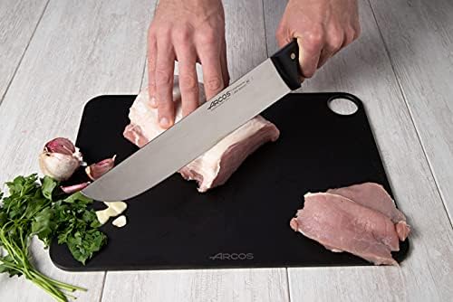 Arcos Butcher Knife 12 Inch Nitrum Stainless Steel and 300 mm blade. 394 gr. Professional Cleaver Knife. Ergonomic Polyoxymethylene POM Handle. Series Universal. Color Black