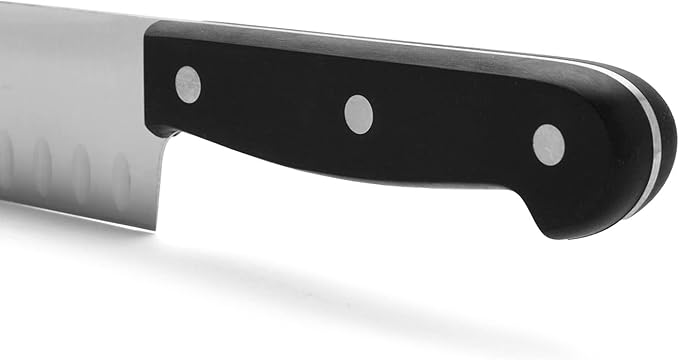 Arcos Santoku Knife 7 Inch Stainless Steel. Japanese Sharp Knife for Fish, Meat and Vegetables. Ergonomic Polyoxymethylene Handle and 170mm Blade. Series Universal. Color Black