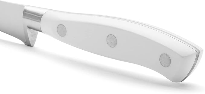 Arcos Forged Knife/Ham Knife 10 Inch Nitrum Stainless Steel and 250 mm blade. Ergonomic Polyoxymethylene POM Handle. Series Riviera Blanc. Thin blade with a characteristic smooth edge. Color White.
