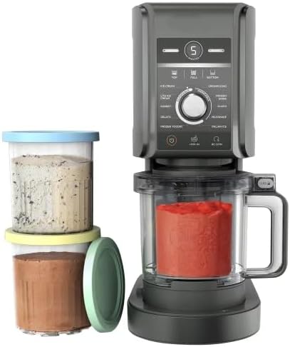 Ninja CREAMi Deluxe 11-in-1 Ice Cream & Frozen Treat Maker, Creamify Technology, Includes 3 XL 24 oz Pints, Makes Sorbet, Milkshakes & More (24 OZ)