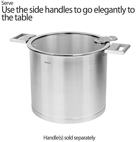 Cristel M24QLKSA Stockpot with Domed Glass Lid, Silver, 10 quart