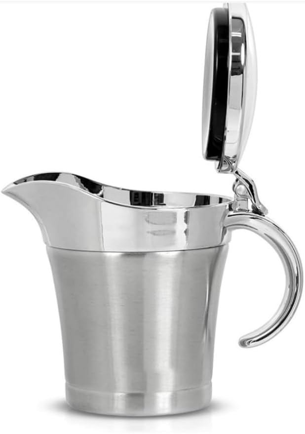 Sauce Gravy Pot, 304 Stainless Steel Thermal Insulated Double Wall Sauce Gravy Boat Pot with lid Serving for Cream, Salad Dressing, Sauce (Large size 750ml)
