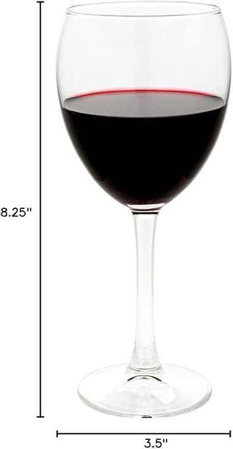 Restaurantware-Cascata 14 Ounce Red Wine Glasses, Set Of 6 Tempered Glasses - Chip-Resistant, Fine-Blown Wine Glass Set, Dishwasher-Safe Stemware, For Red or White Wines